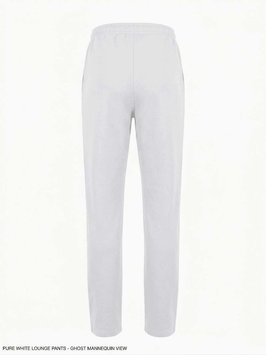 UNIPRO WOMEN-OPEN HEM SWEAT PANTS-WHITE