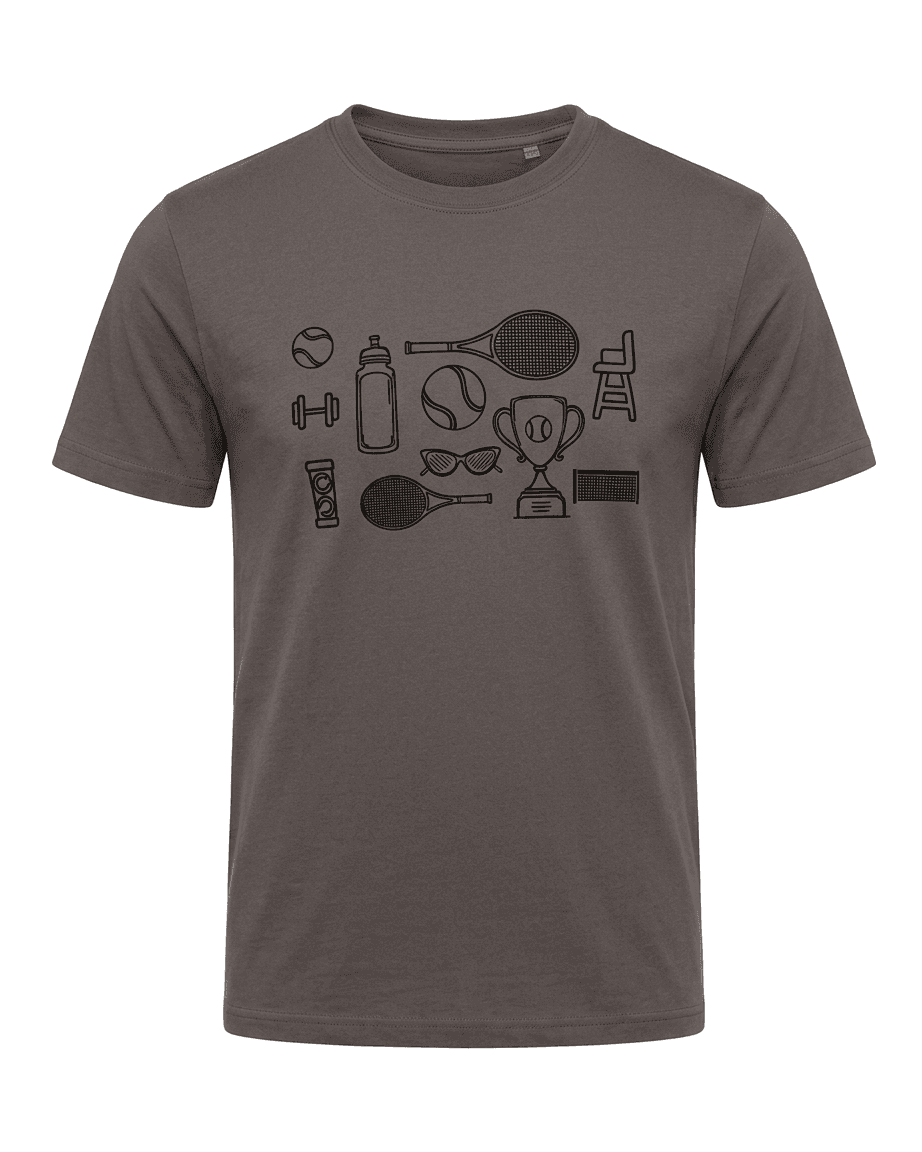 UNIPRO UNISEX-TENNIS ICONS SS TSHIRTS-ANTHRACITE