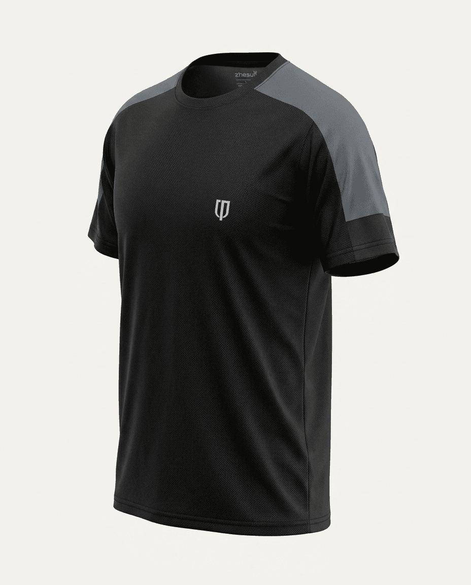 UNIPRO MEN-ORANGE POWER KAPPA SS TSHIRTS-BLACK