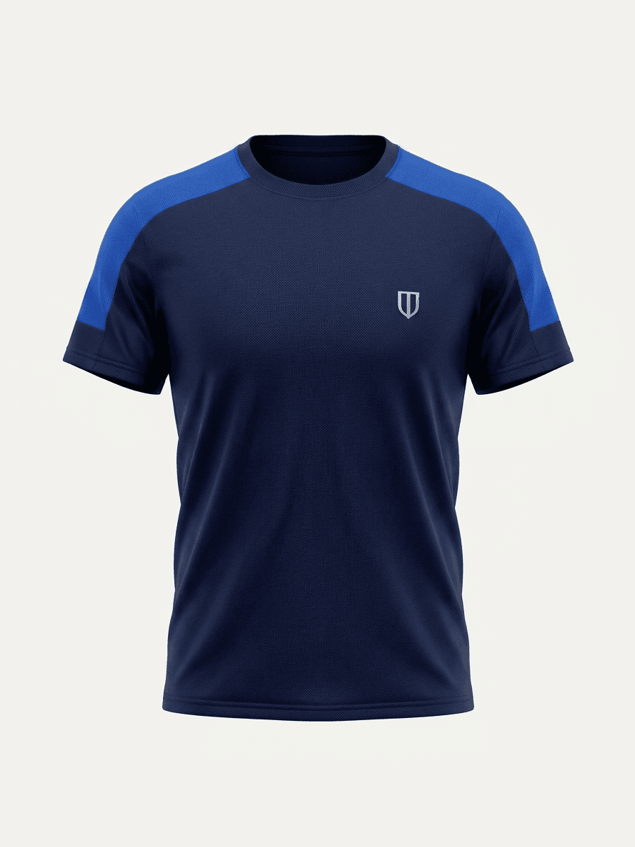 UNIPRO MEN-ORANGE POWER KAPPA SS TSHIRTS-NAVY