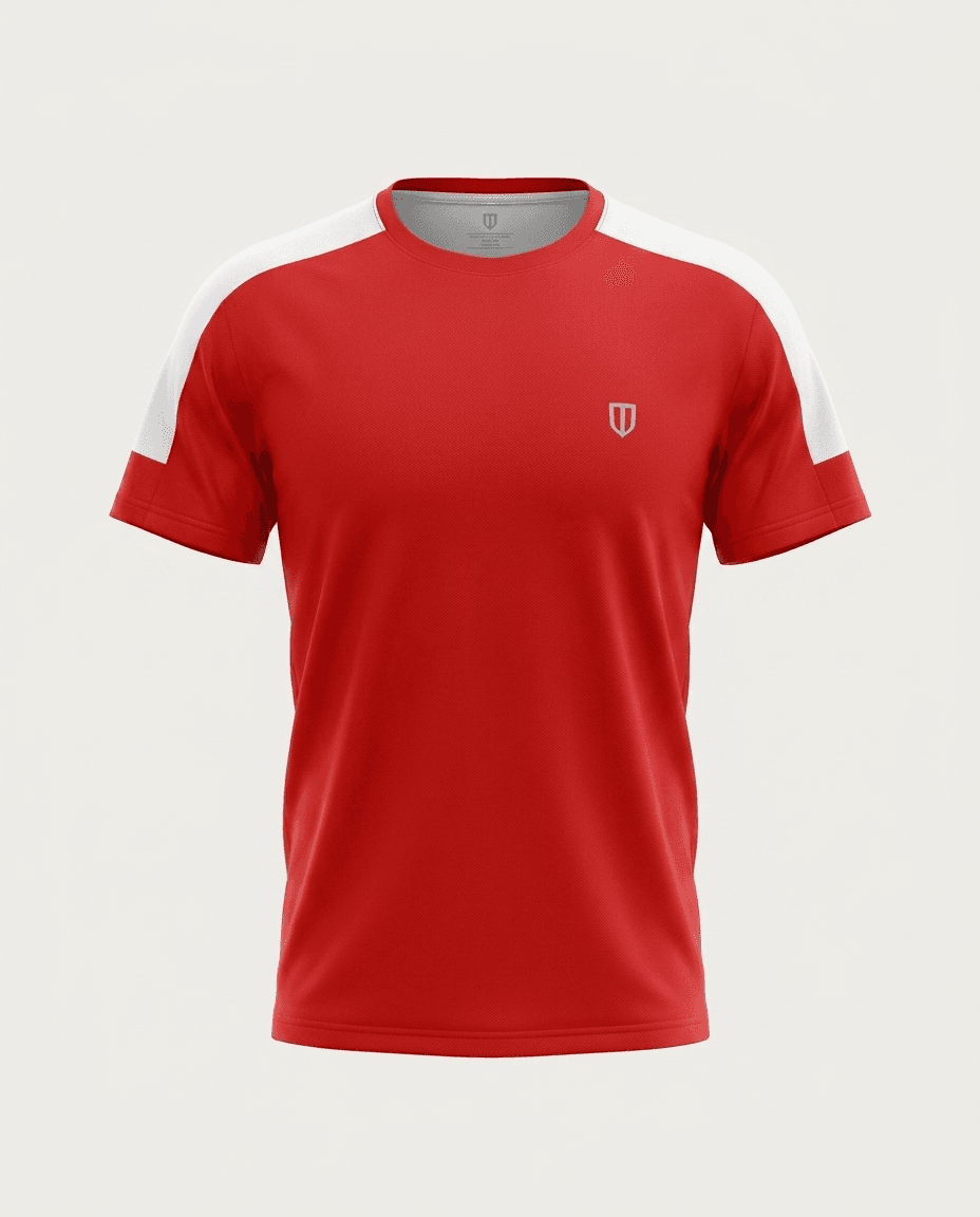 UNIPRO MEN-ORANGE POWER KAPPA SS TSHIRTS-RED
