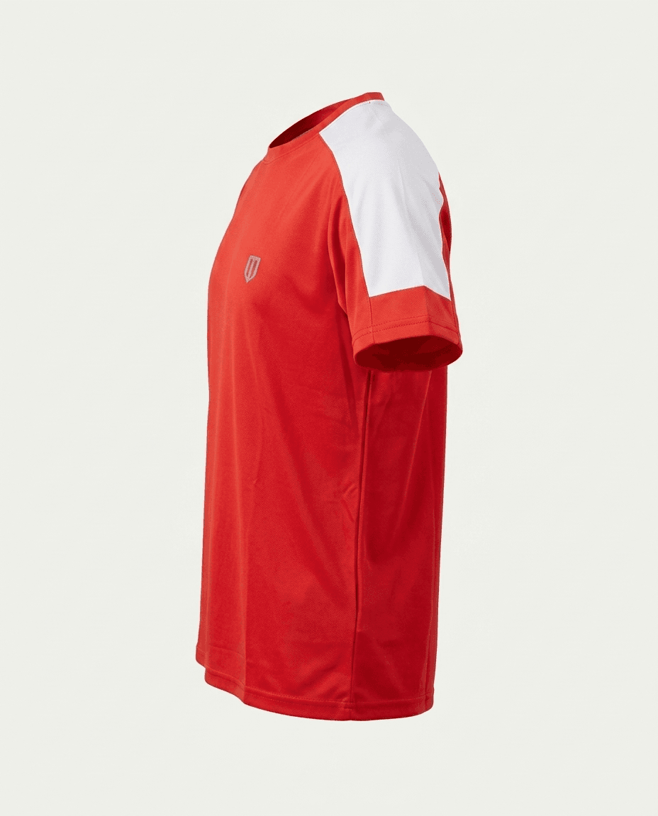 UNIPRO MEN-ORANGE POWER KAPPA SS TSHIRTS-RED