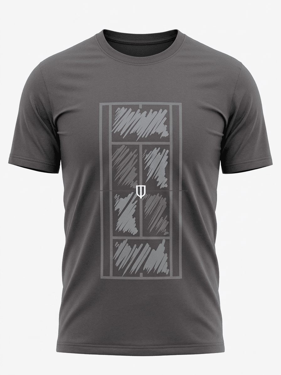 UNIPRO UNISEX-PAINTED COURT SS TSHIRTS-ANTHRACITE