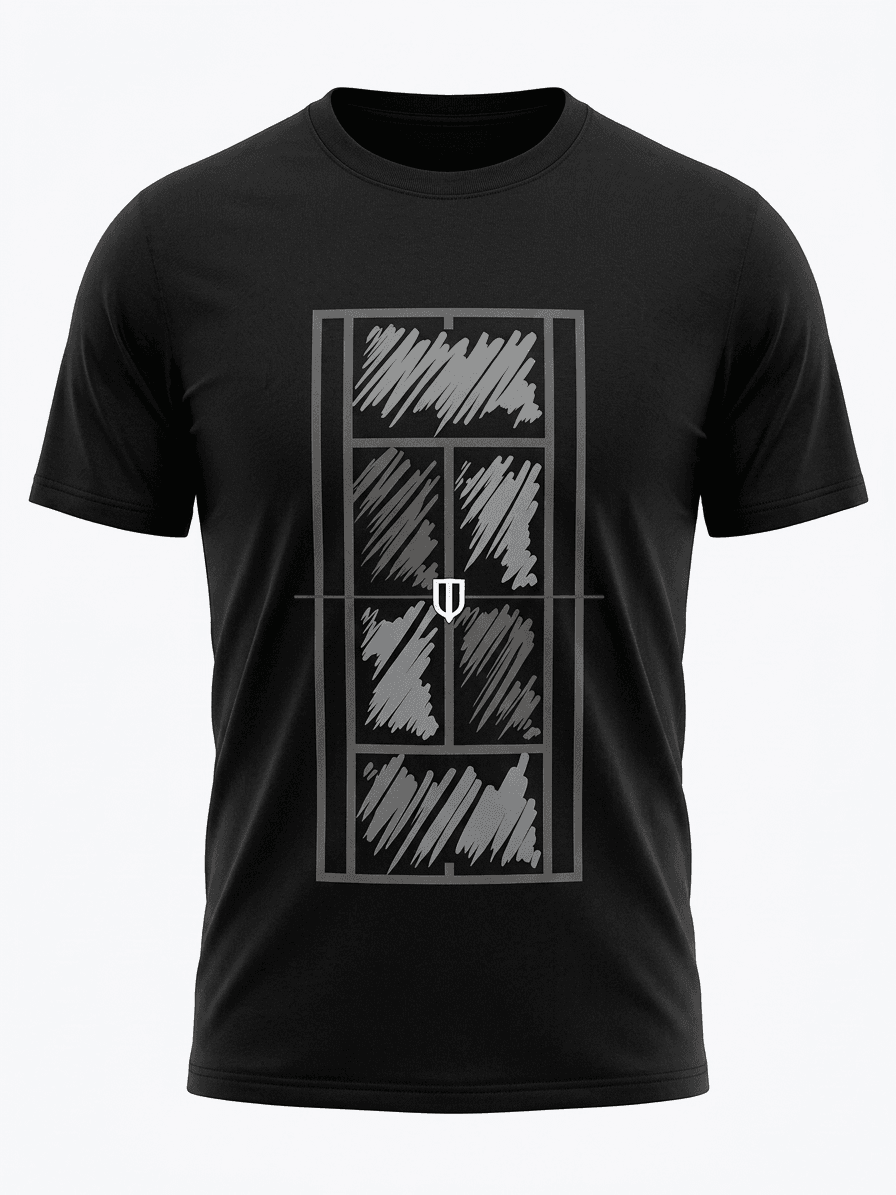 UNIPRO UNISEX-PAINTED COURT SS TSHIRTS-BLACK