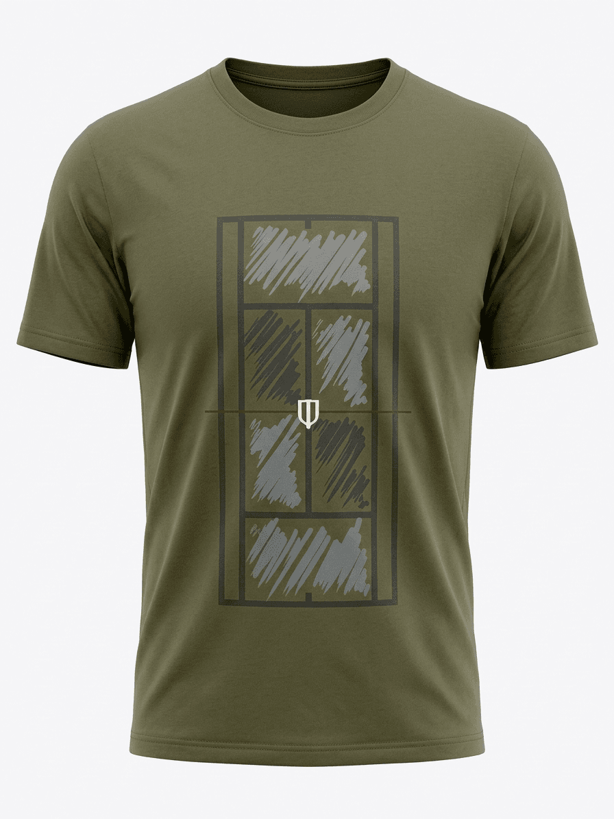UNIPRO UNISEX-PAINTED COURT SS TSHIRTS-DARK GREEN