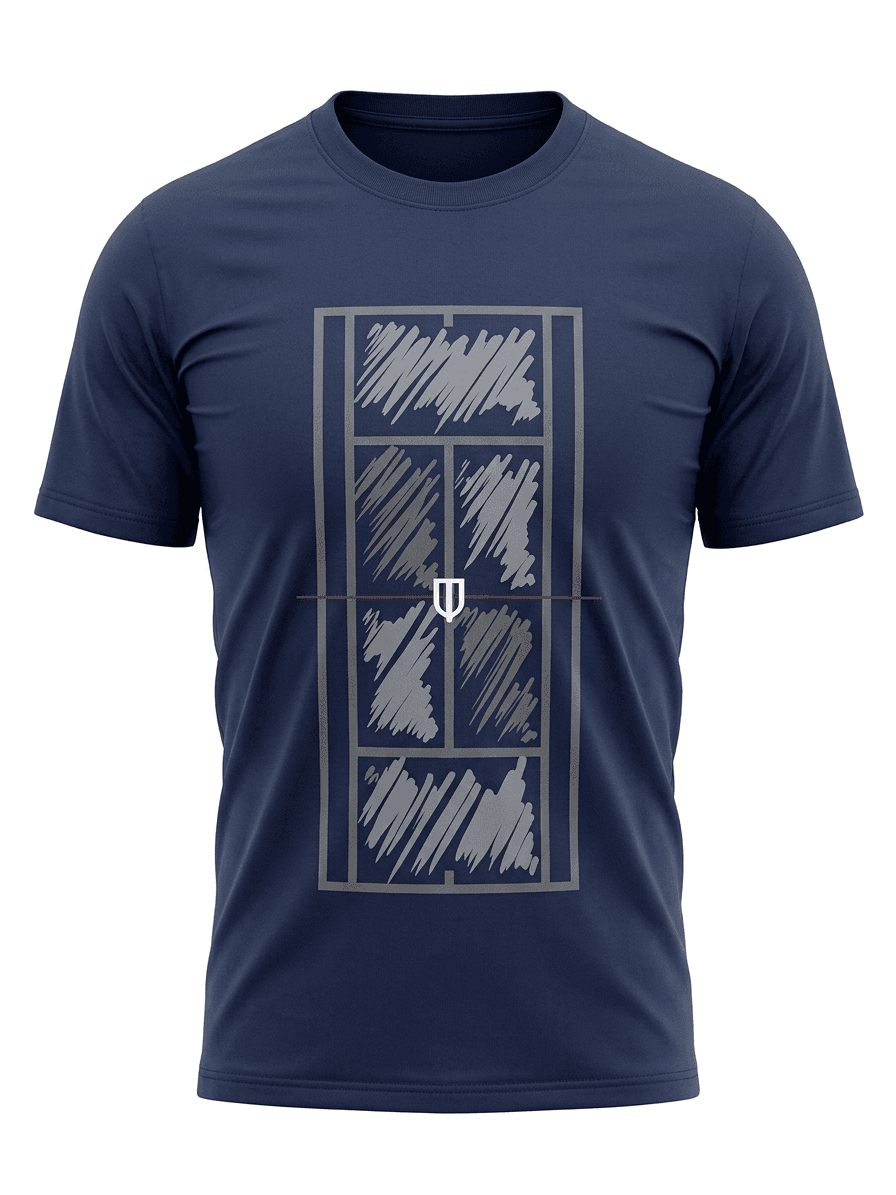 UNIPRO UNISEX-PAINTED COURT SS TSHIRTS-NAVY