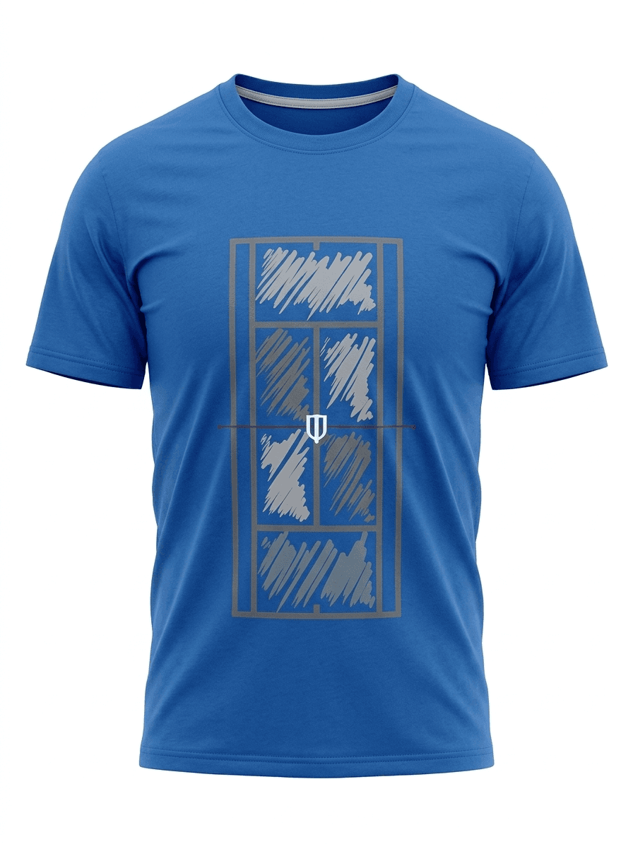 UNIPRO UNISEX-PAINTED COURT SS TSHIRTS-HEATHER ROYAL