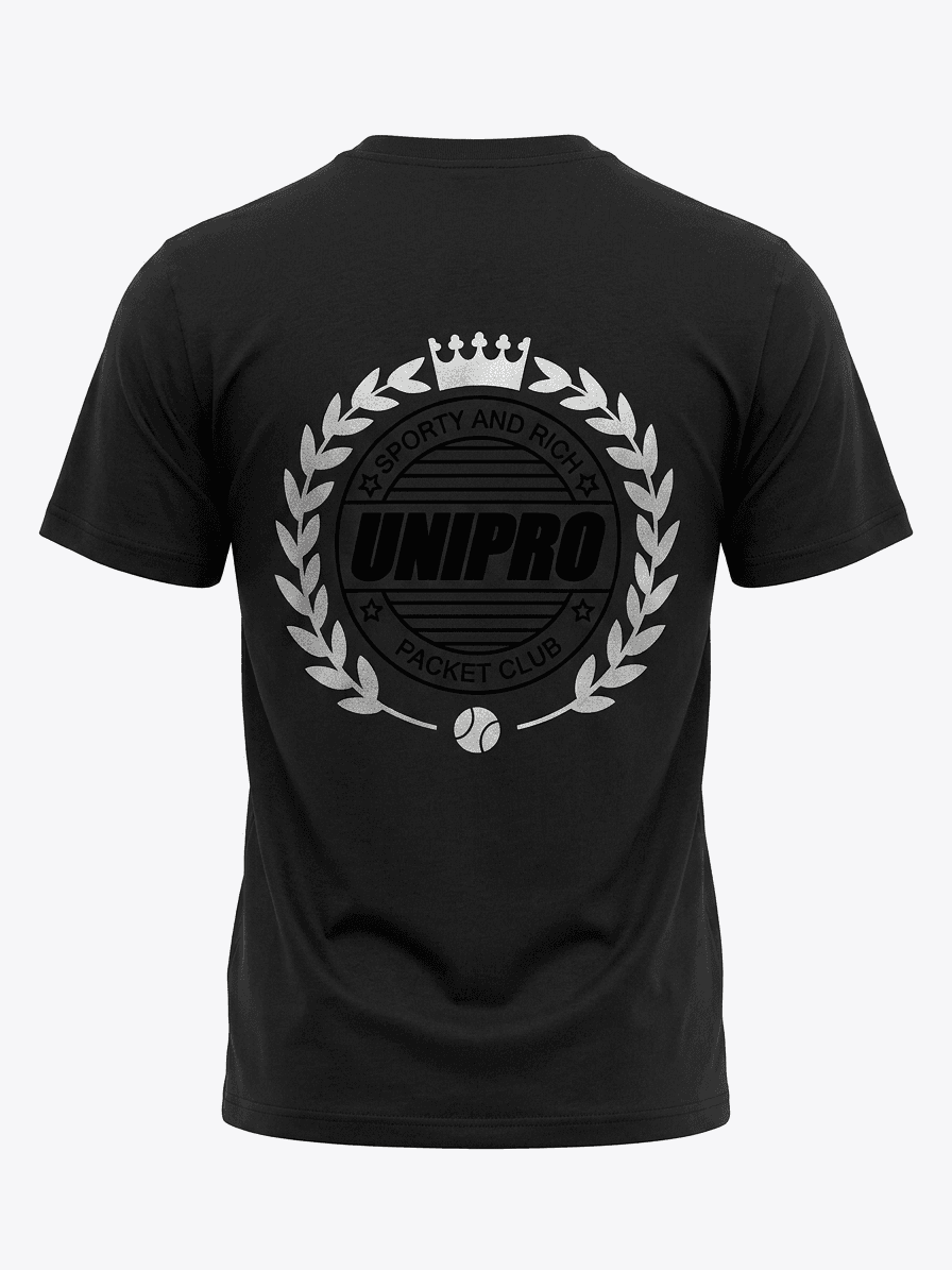 UNIPRO UNISEX-CROWN/PACKET CLUB SS TSHIRTS-BLACK
