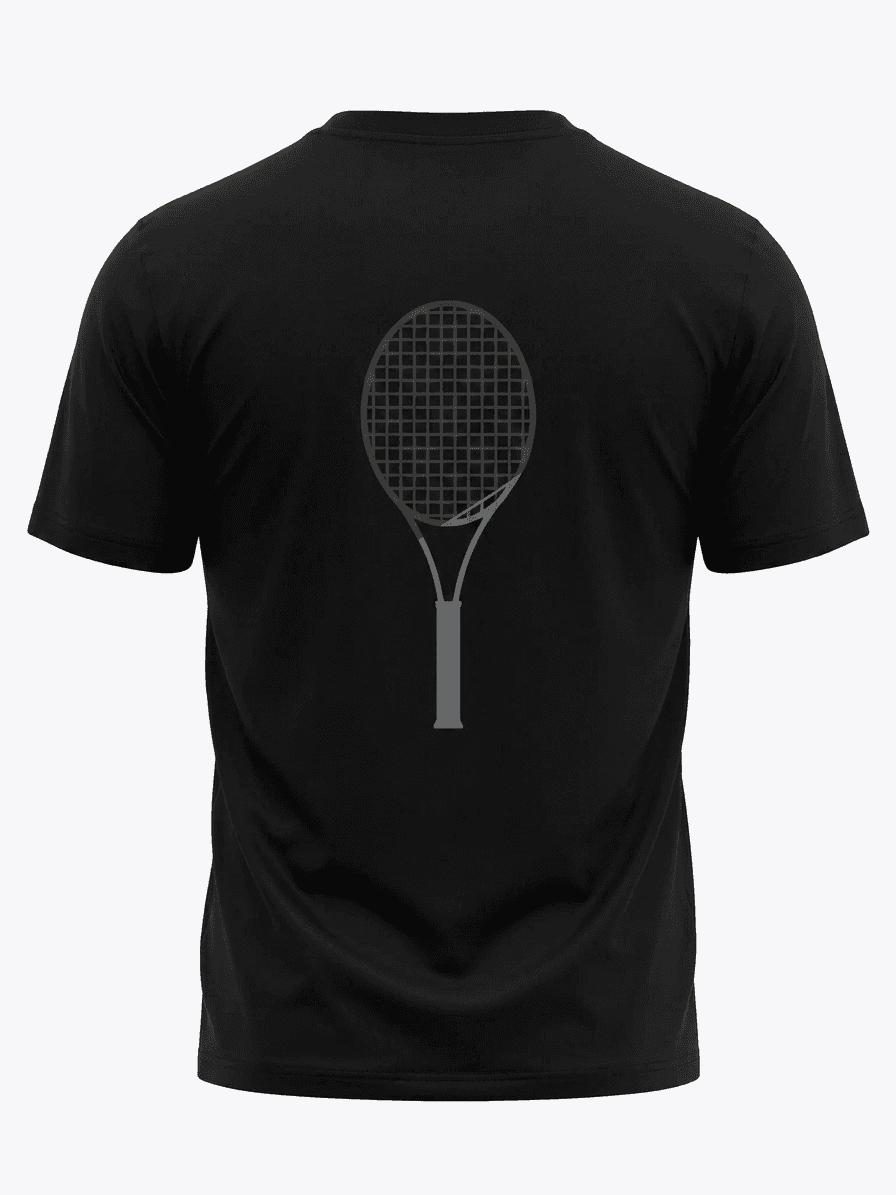 UNIPRO UNISEX-TENNIS RACKET SS TSHIRTS-BLACK