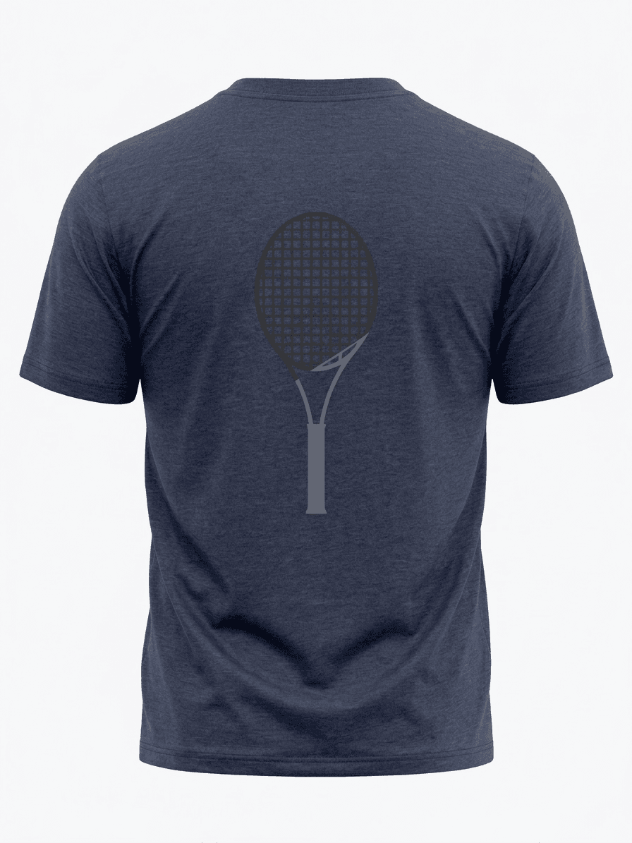 UNIPRO UNISEX-TENNIS RACKET SS TSHIRTS-NAVY
