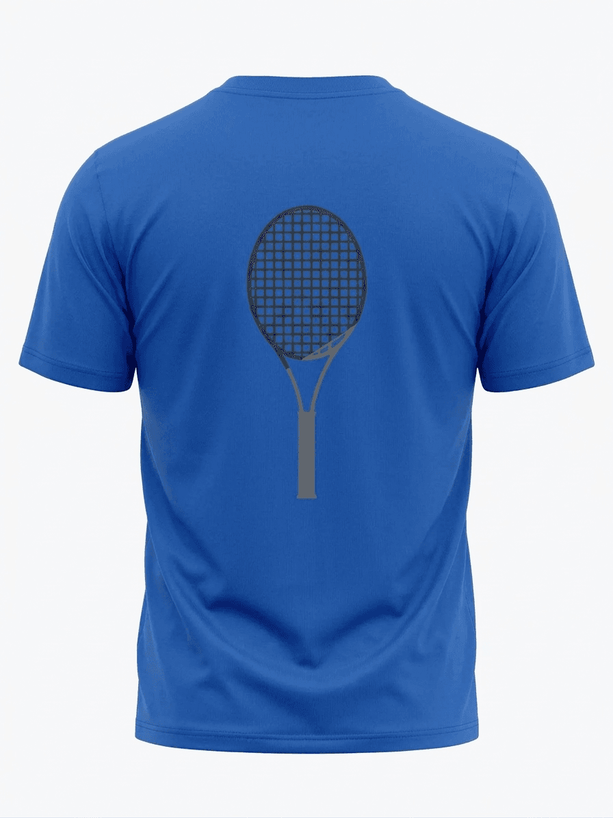 UNIPRO UNISEX-TENNIS RACKET SS TSHIRTS-HEATHER ROYAL