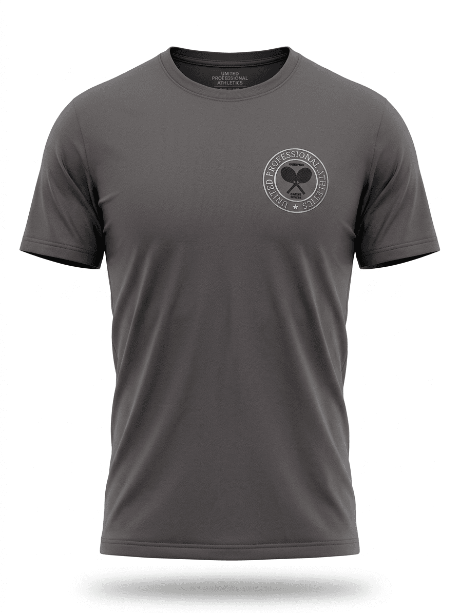 UNIPRO UNISEX-TENNIS CIRCLE LOGO SS TSHIRTS-ANTHRACITE