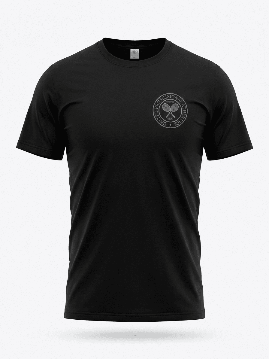UNIPRO UNISEX-TENNIS CIRCLE LOGO SS TSHIRTS-BLACK