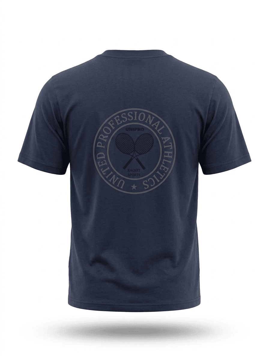 UNIPRO UNISEX-TENNIS CIRCLE LOGO SS TSHIRTS-NAVY