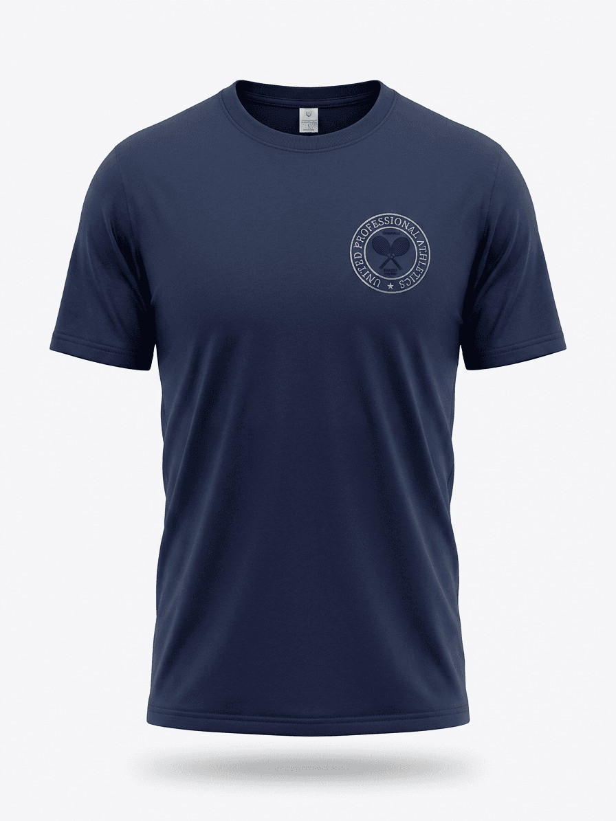 UNIPRO UNISEX-TENNIS CIRCLE LOGO SS TSHIRTS-NAVY