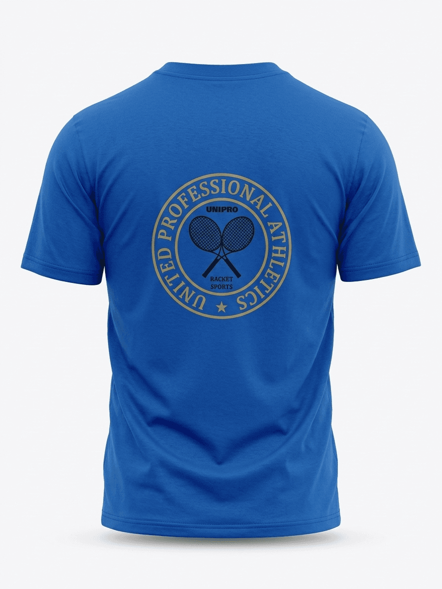 UNIPRO UNISEX-TENNIS CIRCLE LOGO SS TSHIRTS-HEATHER ROYAL