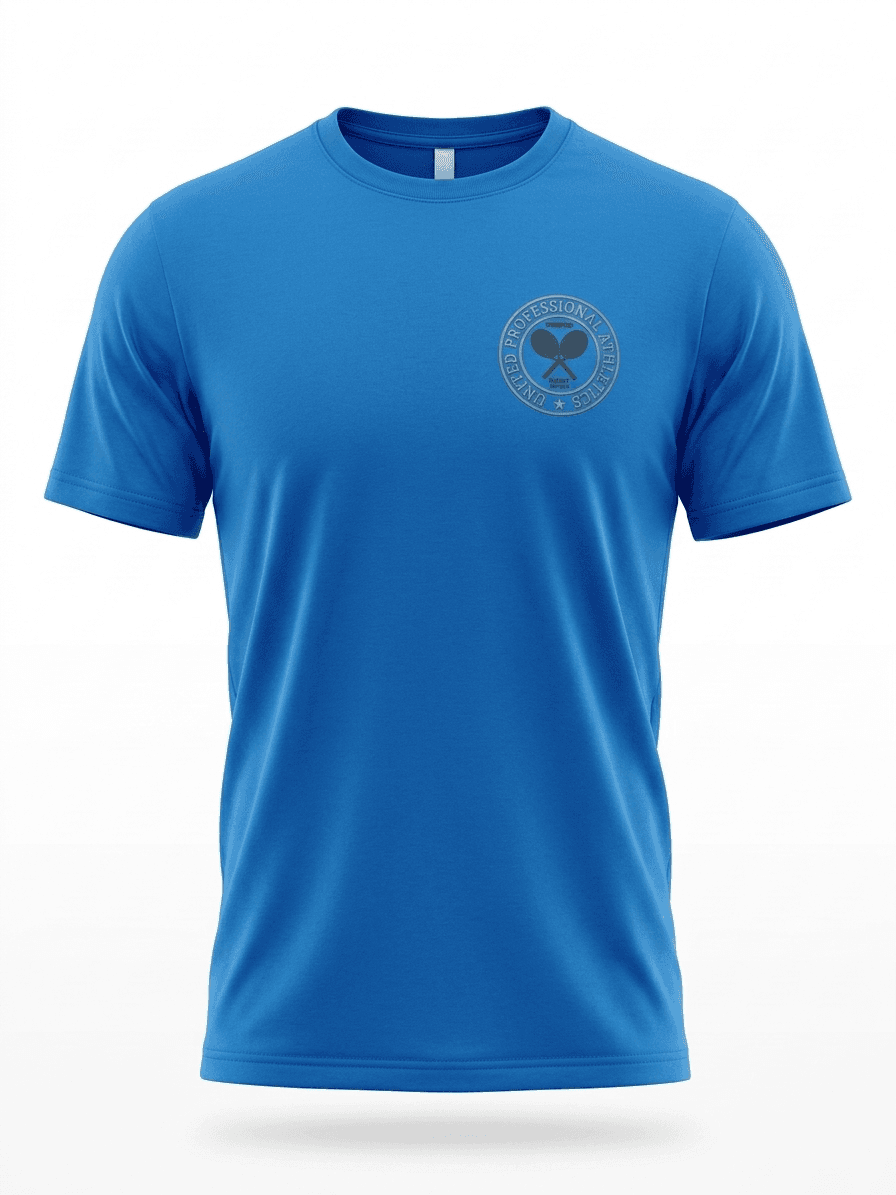 UNIPRO UNISEX-TENNIS CIRCLE LOGO SS TSHIRTS-HEATHER ROYAL