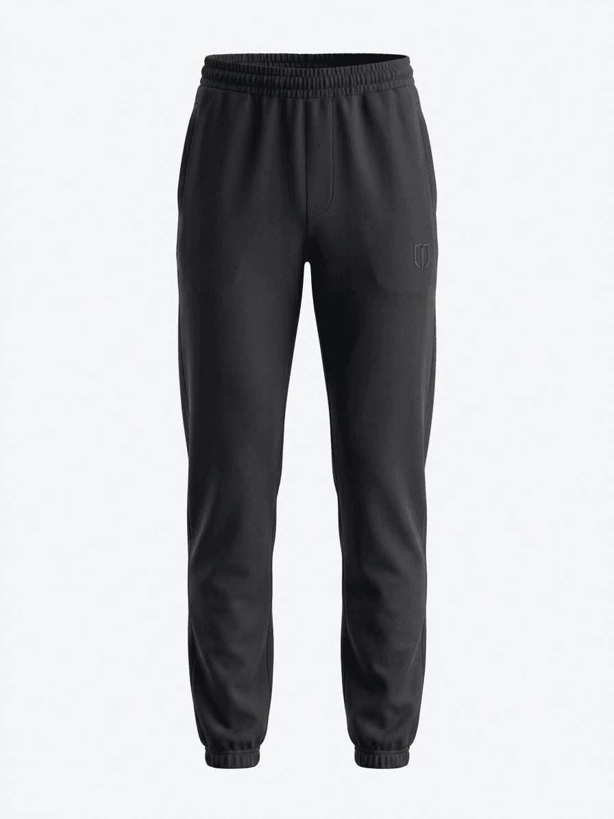 CLOSED HEM SWEAT PANTS-BLACK