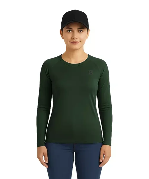 UNIPRO WOMEN-REGLAN KAPPA LS TSHIRTS-DARK GREEN