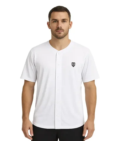 UNIPRO MEN-BASEBALL LS SHIRTS-WHITE