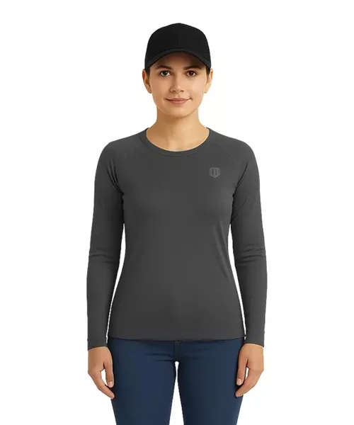 UNIPRO WOMEN-REGLAN KAPPA LS TSHIRTS-ANTHRACITE