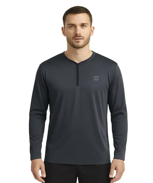 UNIPRO MEN-1/2 ZIPPER PERFORMANCE SHIRTS-ANTHRACITE