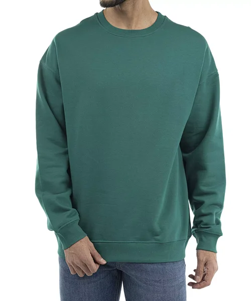 HIDDEN LOGO CREW NECK SWETERS -GREEN